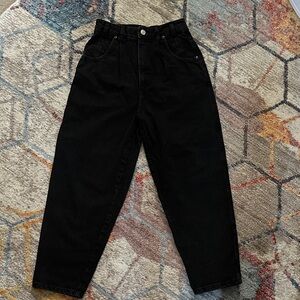 Zara Women’s High-Waisted Black Pleated Front Jeans